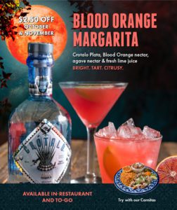Miguel's Restaurant Blood Orange Margarita October Special $2.50 Off