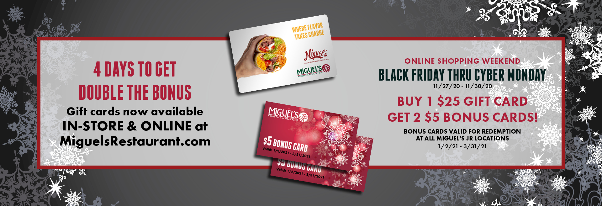 Miguel's Restaurant Black Friday Gift Card Sale!