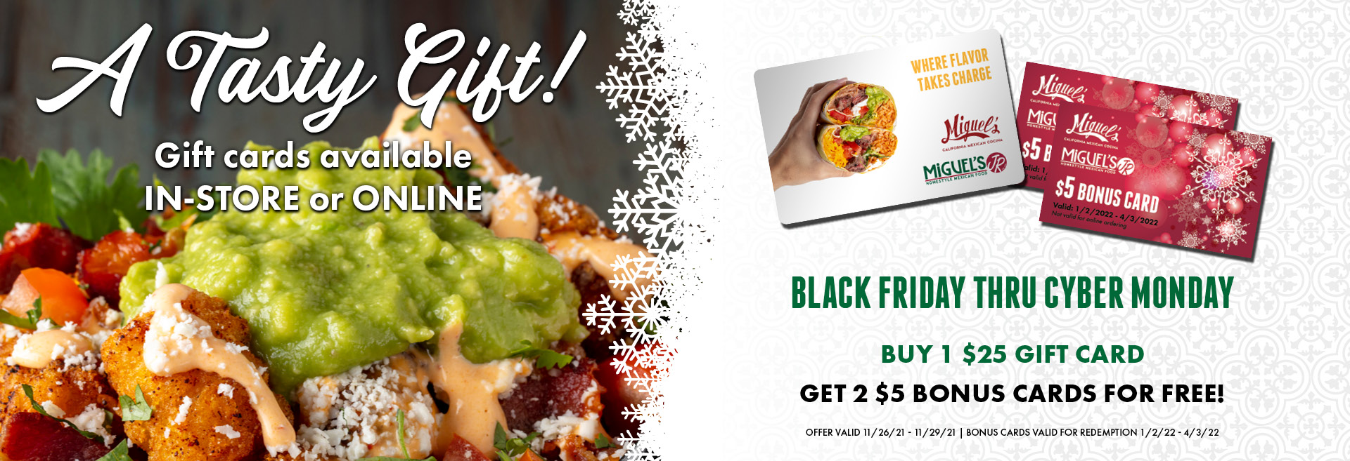 Black Friday Gift Cards from Miguel's Restaurant