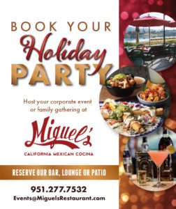 Book Your Holiday Party and Corporate Events at Miguel's Restaurant in Corona, CA