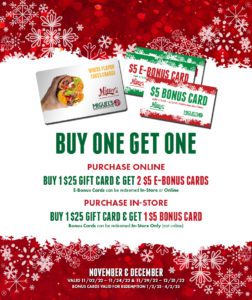 Cards Specials from Miguel's Restaurant