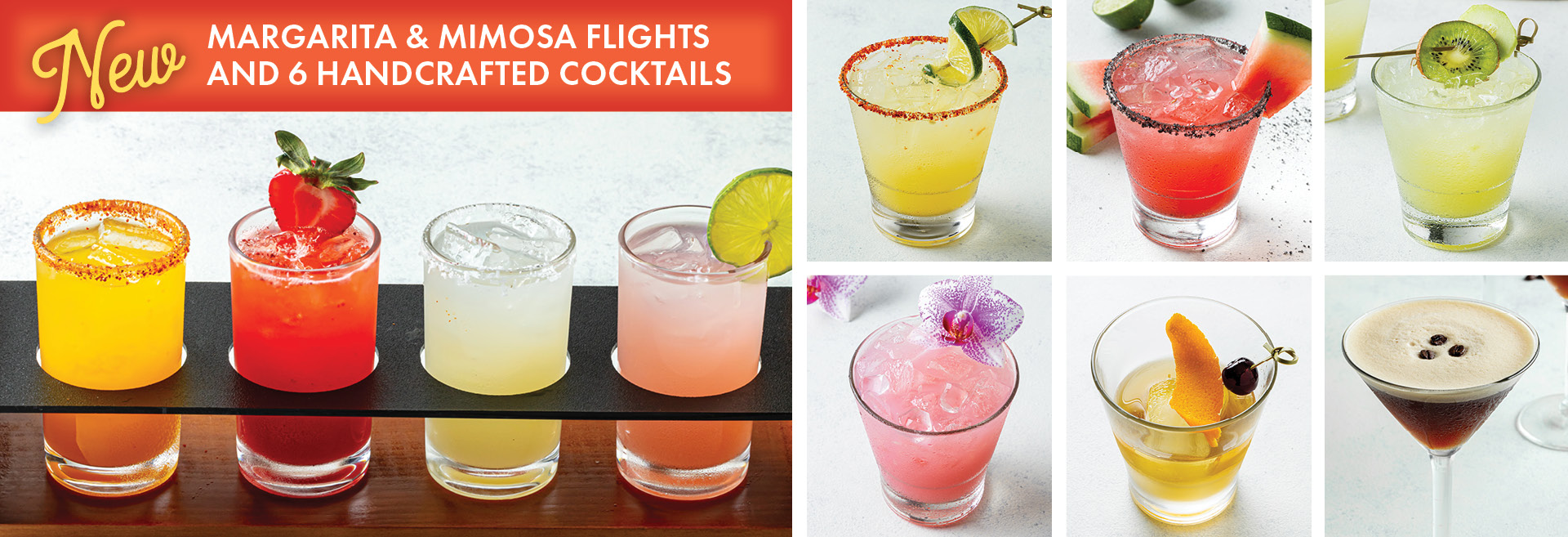 New Margarita & Mimosa Flights + 6 Handcrafted Cocktails, now at Miguel's California Mexican Cocina in Corona