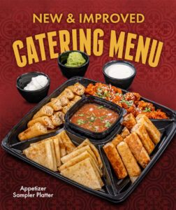 New and improved catering menu. Appetizer Sampler Platter.